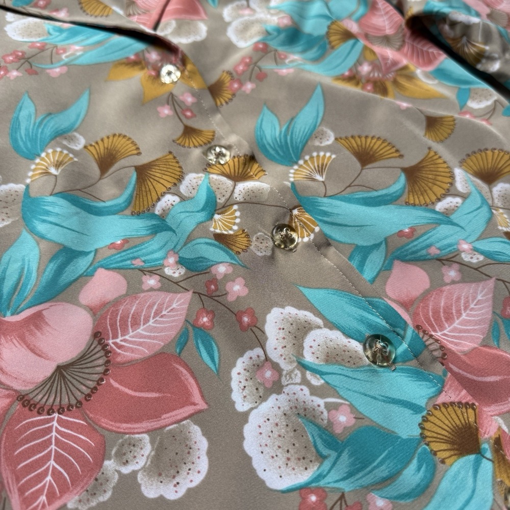 Chaus VTG 90s 2-Piece Set Blouse & Skirt Sz M‎ Floral Hawaiian Resortwear Wrap - Picture 5 of 16